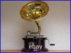 Antique Gramophone, Fully Functional Working Phonograph, win-up record player Antique Gramophone, Fully Functional Working Phonograph, win-up record player