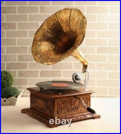 Antique Gramophone Fully Functional Working Phonograph win-up record player Gift