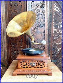 Antique Gramophone Player Original Record Player Working Phonograph Perfect Gift