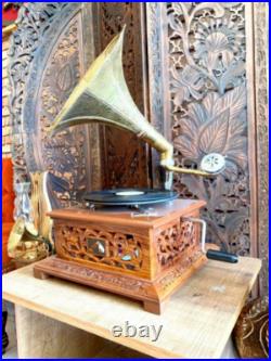 Antique Gramophone Player Original Record Player Working Phonograph Perfect Gift