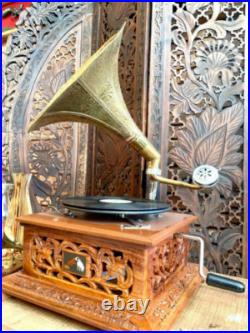 Antique Gramophone Player Original Record Player Working Phonograph Perfect Gift