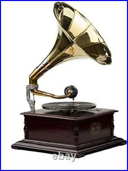 Antique Gramophones Record Player Working Antique Phonograph HMV Wooden Base New Antique Gramophones Record Player Working Antique Phonograph HMV Wooden Base New