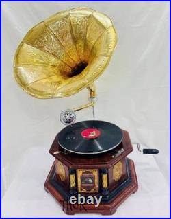 Antique HMV Gramophone Fully Functional Working Phonograph, win-up record player