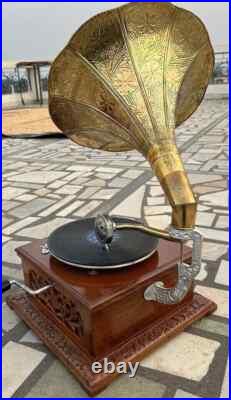 Antique HMV Gramophone Fully Functional Working Phonograph, win-up record player