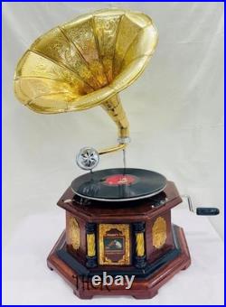Antique HMV Gramophone Fully Functional Working Phonograph, win-up record player