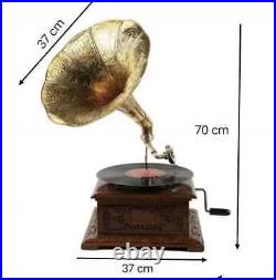 Antique HMV Gramophone Fully Functional Working Phonograph, win-up record player