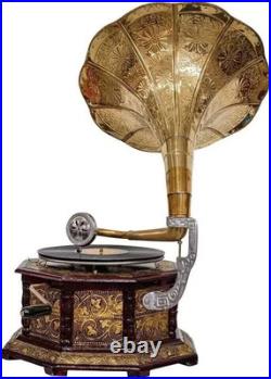 Antique HMV Gramophone Fully Functional Working Phonograph, win-up record player