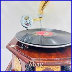 Antique HMV Gramophone Fully Functional Working Phonograph, win-up record player