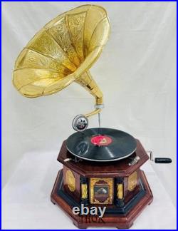 Antique HMV Gramophone Fully Functional Working Phonograph, win-up record player