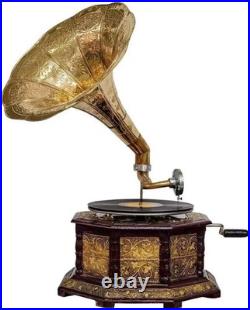 Antique HMV Gramophone Fully Functional Working Phonograph, win-up record player