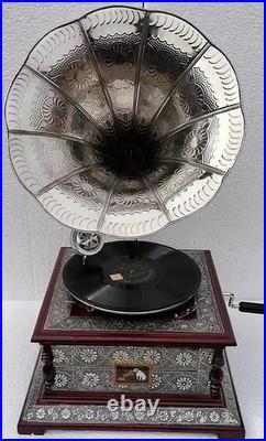 Antique HMV Gramophone Fully Functional working Phonograph, win-up record player