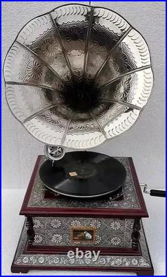 Antique HMV Gramophone Fully Functional working Phonograph, win-up record player