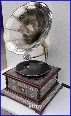 Antique HMV Gramophone Fully Functional working Phonograph, win-up record player