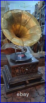 Antique HMV Gramophone Fully Functional working Phonograph, win-up record player