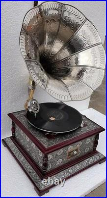 Antique HMV Gramophone Fully Functional working Phonograph, win-up record player