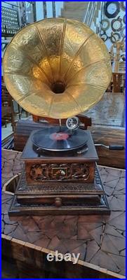 Antique HMV Gramophone Fully Functional working Phonograph, win-up record player
