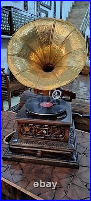 Antique HMV Gramophone Fully Functional working Phonograph, win-up record player