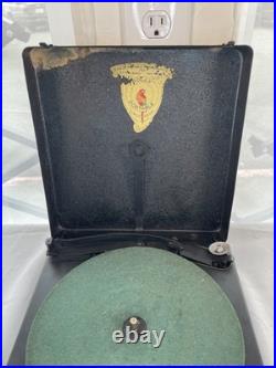 Antique Polly Portable Wind Up Phonograph Record Player withCase & Needles Works Antique Polly Portable Wind Up Phonograph Record Player withCase & Needles Works