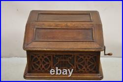 Antique Sonora Victorian Quartersawn Oak Tabletop Phonograph Record Player