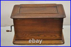 Antique Sonora Victorian Quartersawn Oak Tabletop Phonograph Record Player