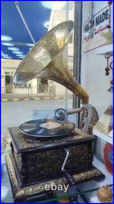 Antique Style HMV Gramophone Functional Working Phonograph win-up record player Antique Style HMV Gramophone Functional Working Phonograph win-up record player