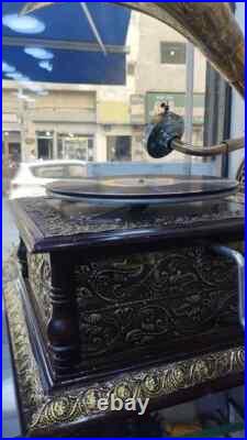 Antique Style HMV Gramophone Functional Working Phonograph win-up record player Antique Style HMV Gramophone Functional Working Phonograph win-up record player
