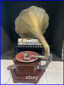 Antique Style Replica His Masters Voice Gramophone Record Player Phonograph