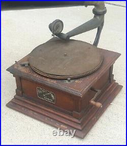 Antique Victor Talking Machine Type M w Horn record player WORKS Toledo Ohio OLD
