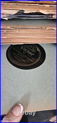 Antique Victor Victrola XI Tipe J Phonograph Cabinet Record Player W Records In