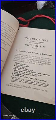 Antique Victor Victrola XI Tipe J Phonograph Cabinet Record Player W Records In