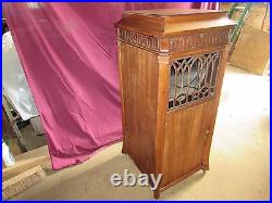 Antique Vintage 1919 Edison Disc Phonograph Record Player Cabinet #S145