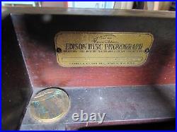 Antique Vintage 1919 Edison Disc Phonograph Record Player Cabinet #S145
