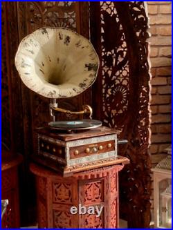 Antique WORKING Columbia Grafonola Wind Up Phonograph Record Player With Horn Antique WORKING Columbia Grafonola Wind Up Phonograph Record Player With Horn