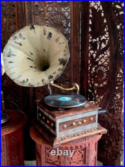 Antique WORKING Columbia Grafonola Wind Up Phonograph Record Player With Horn Antique WORKING Columbia Grafonola Wind Up Phonograph Record Player With Horn