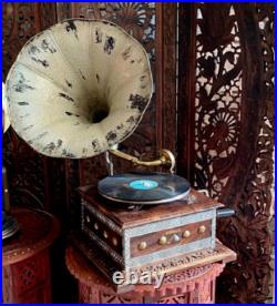 Antique WORKING Columbia Grafonola Wind Up Phonograph Record Player With Horn Antique WORKING Columbia Grafonola Wind Up Phonograph Record Player With Horn