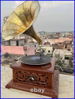 Antique Working Gramophone Vintage Gramophone Player Phonograph Vinyl Recorder