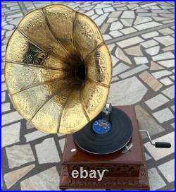 Antique Working Gramophone Vintage Gramophone Player Phonograph Vinyl Recorder