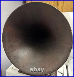 Antique ZONOPHONE Wood Horn PHONOGRAPH TURNTABLE Record Player Victor Edison Vtg