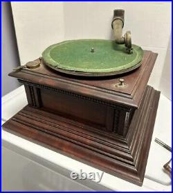 Antique ZONOPHONE Wood Horn PHONOGRAPH TURNTABLE Record Player Victor Edison Vtg