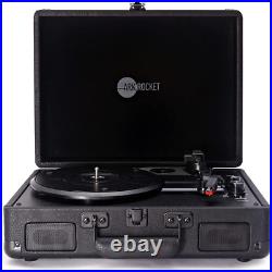 Arkrocket Curiosity Suitcase Vinyl Record Player Turntable Vintage Black