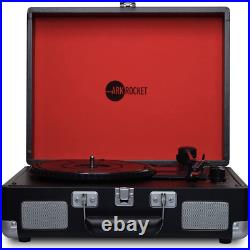 Arkrocket Curiosity Suitcase Vinyl Record Player Turntable Vintage Black/Red
