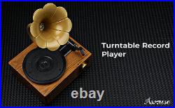Asmuse Vinyl Record Player 3 Speed Retro Turntable Bluetooth Vintage Gramophone
