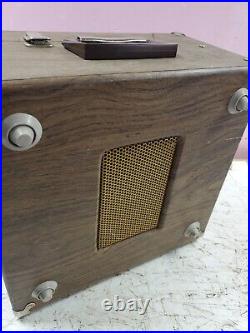 Awesome Vintage Newcomb Record Player Edt-28b 4 Speed Suitcase Style Woodgrain