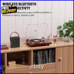 Belt Drive Turntable Vinyl Record Player Bluetooth USB Phono Preamp