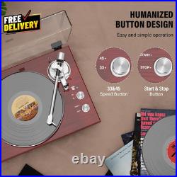 Belt Drive Turntable Vinyl Record Player Bluetooth USB Phono Preamp