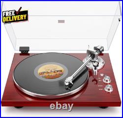 Belt Drive Turntable Vinyl Record Player Bluetooth USB Phono Preamp