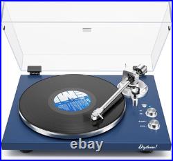 Belt Drive Turntable for Vinyl Record Player, Bluetooth Output, Built-In Phono P