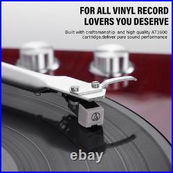 Belt Drive Turntable for Vinyl Record Player, Bluetooth Output, Built-In Phono P