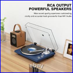 Belt Drive Turntable for Vinyl Record Player, Bluetooth Output, Built-In Phono P