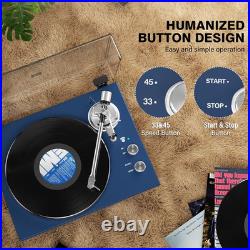Belt Drive Turntable for Vinyl Record Player, Bluetooth Output, Built-In Phono P